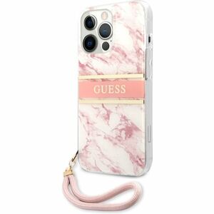 Guess TPU Marble Stripe Case iPhone 13 Pro růžový