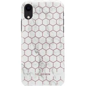 SoSeven Milan Case Hexagonal Marble kryt iPhone XR bílý