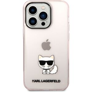 Karl Lagerfeld Choupette Logo kryt iPhone 14 Pro růžový