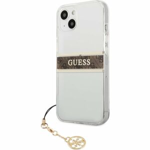 Guess PU/TPU 4G Brown Stripe Case iPhone 13 čirý/hnědý