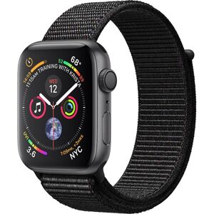 Apple Watch Series 4 44mm vesmírně šedý hliník s černým provlékacím sportovním řemínkem