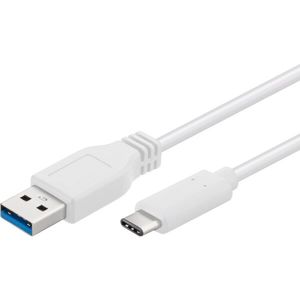 PremiumCord Kabel USB 3.2 konektor C/male - USB 3.0 A/male, bílý, 1m