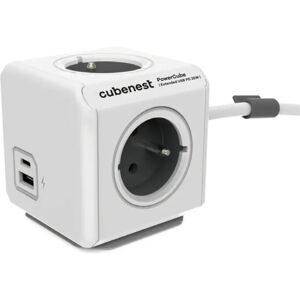CubeNest PowerCube Extended USB PD 20W, A+C, 1.5m kabel, šedá