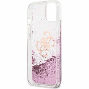 Guess TPU Big 4G Liquid Glitter Pink Case iPhone 13 Mini růžový