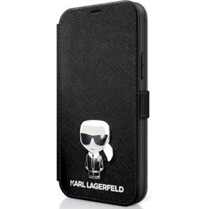 Karl Lagerfeld Saffiano Iconic Book pouzdro iPhone 12/12 Pro 6.1" černé