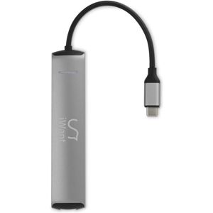 iWant USB-C HUB s 3x USB 3.1/HDMI/Ethernet/USB-C stříbrný
