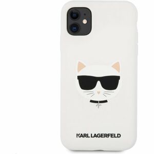 Karl Lagerfeld Choupette Head silikonový kryt iPhone 11 bílý