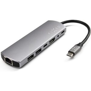 FIXED HUB 7v1 USB-C pro notebooky a tablety šedý