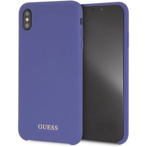 Guess Silicone Gold Logo case iPhone XS Max fialové