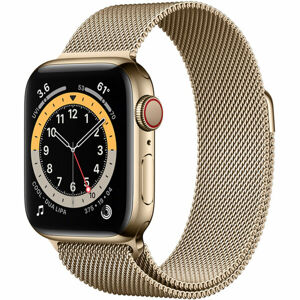 Apple Watch Series 6 Cellular 40mm zlatá ocel se zlatým milánským tahem
