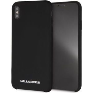 Karl Lagerfeld Silver Logo KLHCI65SLBKS Silicone Case iPhone XS Max černé