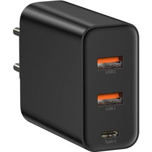 Baseus nabíječka USB-C, 2x USB-A, Quick Charge + Power Delivery, 60W černá