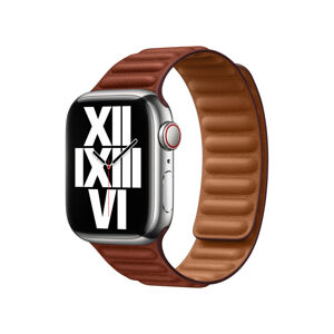 Apple Watch 41mm cihlově hnědý kožený tah - M/L