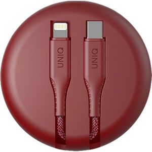 UNIQ HALO USB-C/Lightning kabel s organizérem 1,2m červený