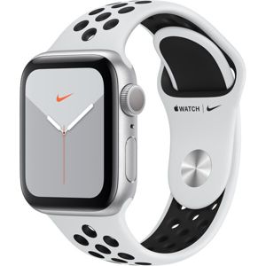 Apple Watch Nike 40mm stříbrný hliník s platinovým/černým Nike sportovním řemínkem (2019)