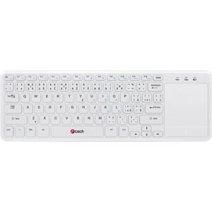 C-TECH WLTK-01 bezdrátová klávesnice s touchpadem bílá