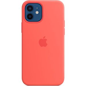 Apple silikonový kryt s MagSafe na iPhone 12/12 Pro citrusově růžový