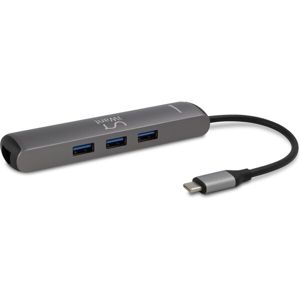 iWant SLIM USB-C HUB s 3x USB 3.1/HDMI/Ethernet/USB-C vesmírně šedý