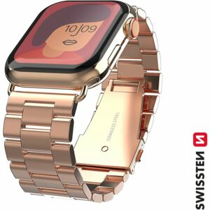 SWISSTEN kovový řemínek Pro Apple Watch 42-44 mm růžové zlatý