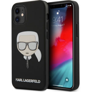 Karl Lagerfeld Glitter Head kryt iPhone 12 mini 5.4" černý