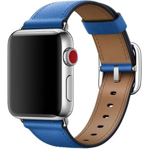 Apple Watch kožený řemínek s klasickou přezkou 38/40mm elektro modrý