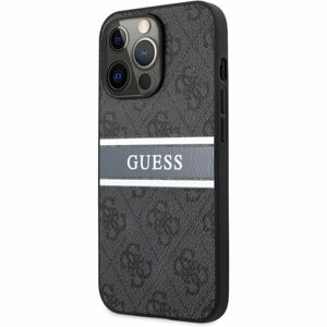 Guess PU 4G Printed Stripe Case iPhone 13 Pro Max šedý