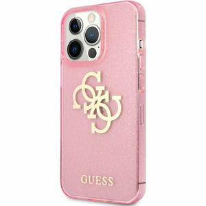 Guess TPU Big 4G Full Glitter Case iPhone 13 Pro Max růžový