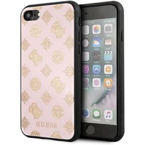 Guess Layer Glitter Peony pouzdro iPhone 7/8/SE (2020) světle růžové