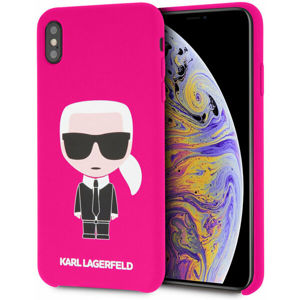 Karl Lagerfeld Full Body Iconic silikonové pouzdro iPhone XS Max fuchsiové