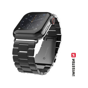 SWISSTEN kovový řemínek Pro Apple Watch 38-40 mm černý
