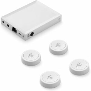 Flic 2 Starter Kit 4x chytré Bluetooth tlačítko Hub LR síťový adaptér nálepky
