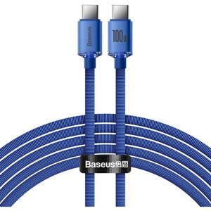Baseus Crystal Shine Series kabel USB-C/USB-C (100W) 2m modrý