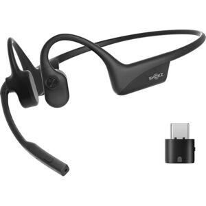 Shokz OpenComm 2 UC s adaptérem typu USB-C, Bluetooth sluchátka před uši s mikrofonem, černá