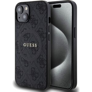 Guess PU Leather 4G Colored Ring MagSafe kryt iPhone 14 černý
