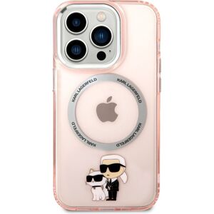 Karl Lagerfeld MagSafe Kompatibilní Kryt IML Karl and Choupette NFT iPhone 14 Pro růžový