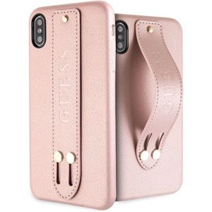 Guess Saffiano Strap GUHCI65SBSRO pouzdro iPhone XS Max růžové