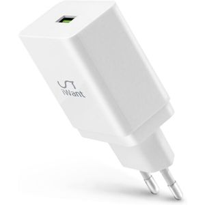 iWant USB síťová nabíječka s rychlo-nabíjením 18W bílá