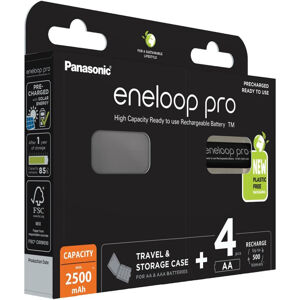 Panasonic Eneloop PRO AA nabíjecí baterie 2500 mAh (4ks) + pouzdro