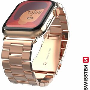 SWISSTEN kovový řemínek Pro Apple Watch 38-40 mm růžovo zlatý