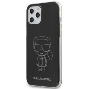 Karl Lagerfeld PC/TPU Metallic Iconic Outline kryt iPhone 12/12 Pro 6.1" černý