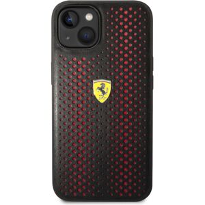 Ferrari PU Leather Perforated kryt iPhone 14 červený