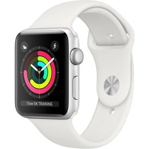 Apple Watch Series 3 42mm stříbrný hliník s bílým sportovním řemínkem (2017)
