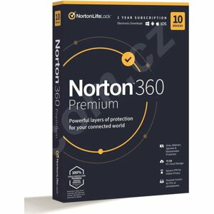 Norton 360 Premium 75GB + VPN 1 uživatel pro 10 zařízení na 12 měsíců (ESD)