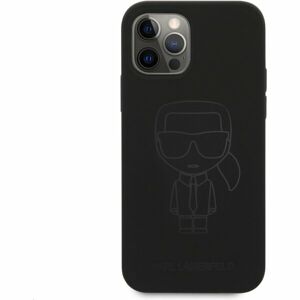 Karl Lagerfeld Iconic Outline silikonový kryt iPhone 12 Pro Max Tone on Tone černý