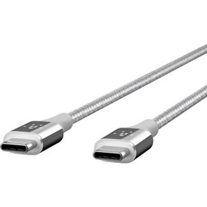 Belkin DuraTek Premium Kevlar datový a nabíjecí kabel USB-C, 1,2m, stříbrný
