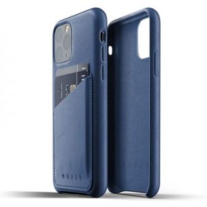 Mujjo Full Leather Wallet pouzdro iPhone 11 Pro modré
