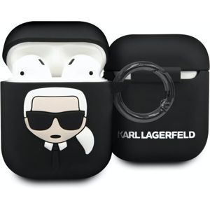Karl Lagerfeld KLACCSILKHBK silikonový kryt pro Airpods černý