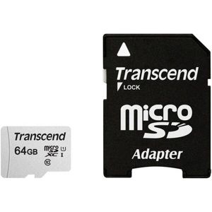 Transcend 64GB microSDXC 300S paměťová karta (s adaptérem)