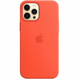 Apple silikonový kryt s MagSafe na iPhone 12 Pro Max svítivě oranžový