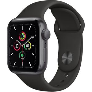 Apple Watch SE 40mm vesmírně šedý hliník s černým sportovním řemínkem